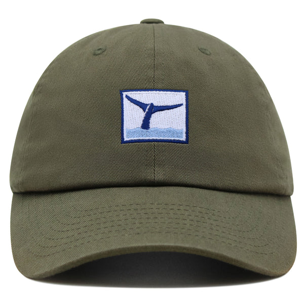 Whale Tail Premium Dad Hat Embroidered Baseball Cap Ocean Logo