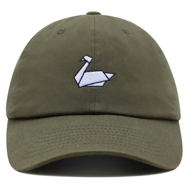 Paper Swan Premium Dad Hat Embroidered Baseball Cap Origami