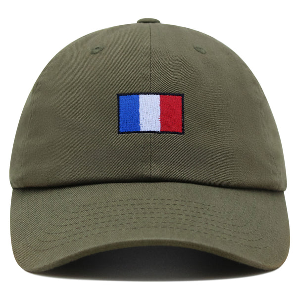 France Flag Premium Dad Hat Embroidered Cotton Baseball Cap Soccer