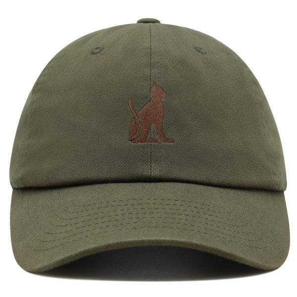 Egyptian Cat Premium Dad Hat Embroidered Cotton Baseball Cap Egyptian Hieroglyphs