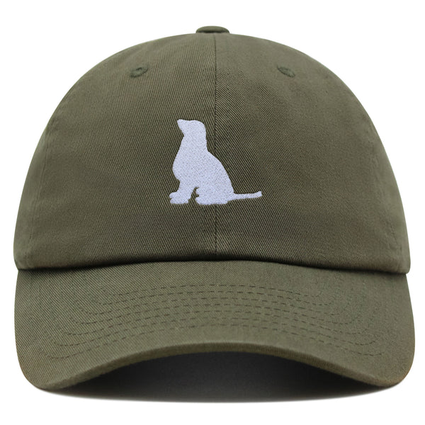 Golden Retriever Silhouette Premium Dad Hat Embroidered Cotton Baseball Cap Outline