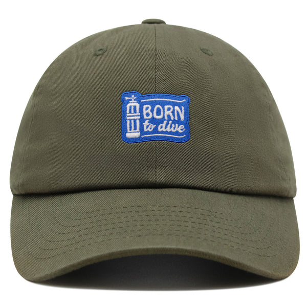 Born to Dive Premium Dad Hat Embroidered Cotton Baseball Cap Diving Diver