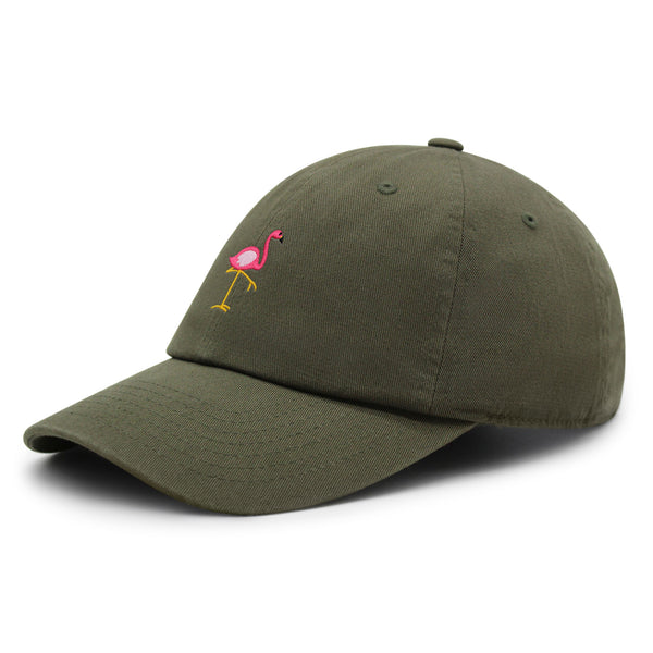 Flamingo Premium Dad Hat Embroidered Baseball Cap Bird Pink