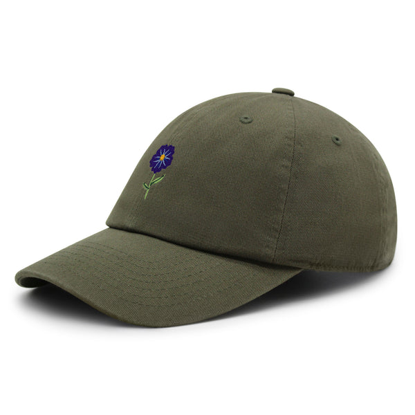 Flower Premium Dad Hat Embroidered Baseball Cap Floral Purple