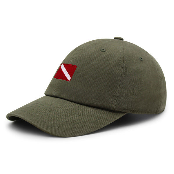 Diving Flag Premium Dad Hat Embroidered Baseball Cap Flag Symbol