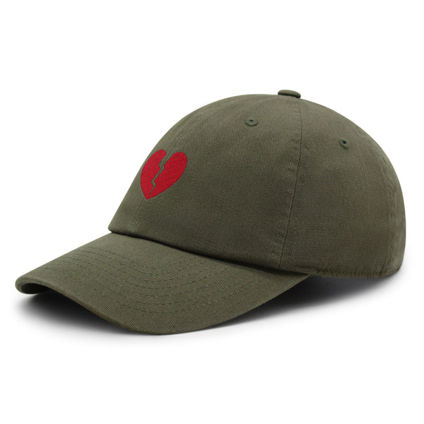 Broken Heart Premium Dad Hat Embroidered Cotton Baseball Cap Symbol Logo