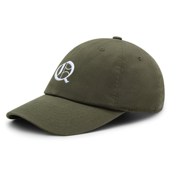 Old English Letter Q Premium Dad Hat Embroidered Cotton Baseball Cap English Alphabet