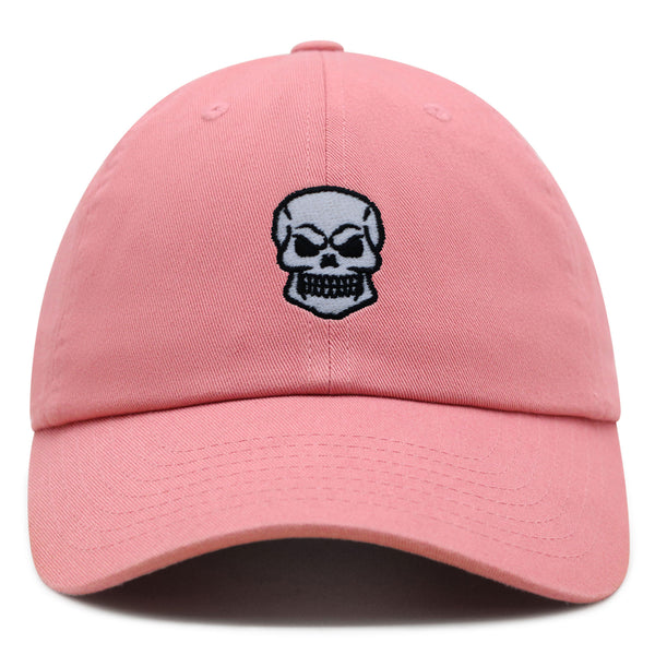 Skull Front View Premium Dad Hat Embroidered Baseball Cap Grunge