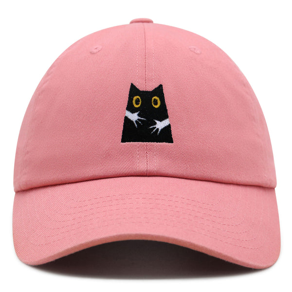 Hugs Premium Dad Hat Embroidered Baseball Cap Black Cat Mom