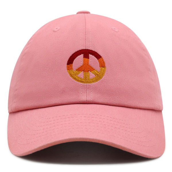 Peace Symbol Premium Dad Hat Embroidered Baseball Cap Hippie Logo