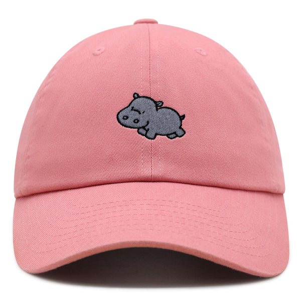 Cute Hippo Premium Dad Hat Embroidered Baseball Cap Hippopotamus Zoo