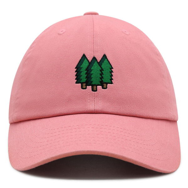 Trees Premium Dad Hat Embroidered Baseball Cap Forest Hiking