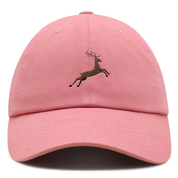 Deer Premium Dad Hat Embroidered Baseball Cap Hunting Jumping