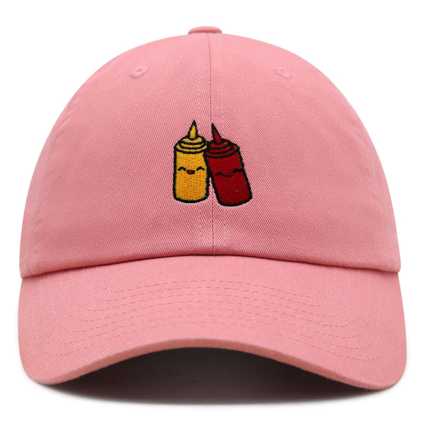 Ketchup and Mustard Premium Dad Hat Embroidered Baseball Cap Foodie Sauces Ketchut Mustard