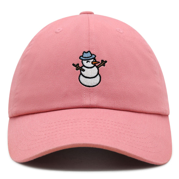 Snowman Premium Dad Hat Embroidered Baseball Cap Winter Snow