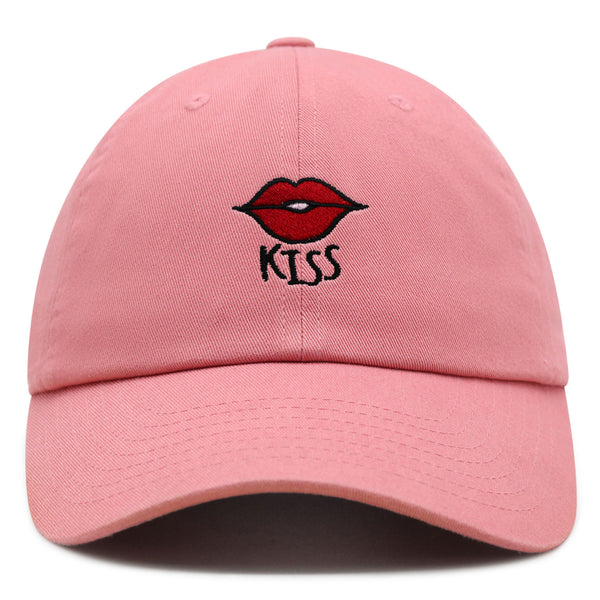 Kiss Lips Premium Dad Hat Embroidered Baseball Cap Love Red