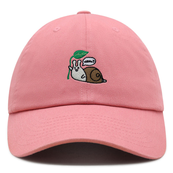 Hello Snail Premium Dad Hat Embroidered Baseball Cap Cute Character