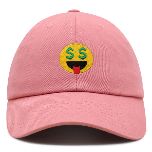 Money Eyes Emoji Premium Dad Hat Embroidered Baseball Cap Funny