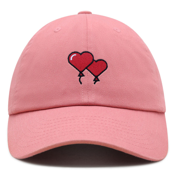 Heart Balloon Premium Dad Hat Embroidered Baseball Cap Red Ballon