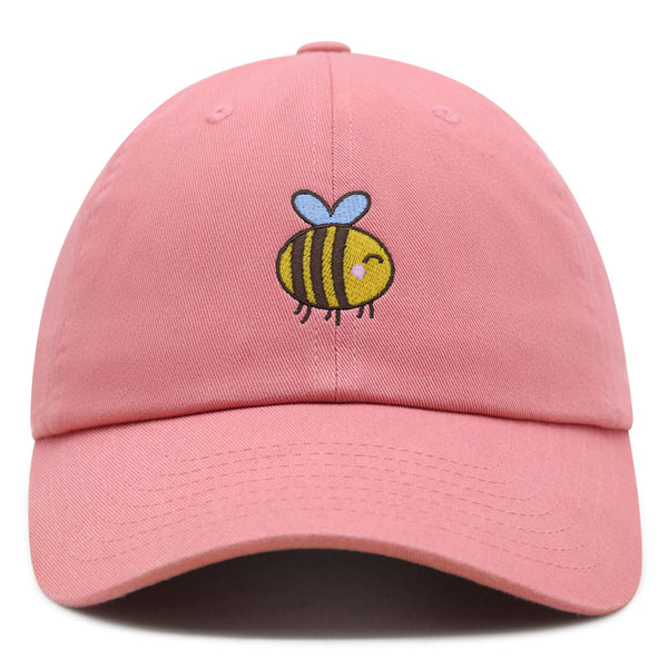 Smiling Honey Bee Premium Dad Hat Embroidered Cotton Baseball Cap Honey Bee