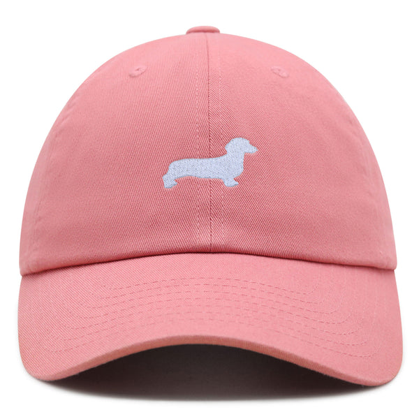 Dachshund Silhouette Premium Dad Hat Embroidered Cotton Baseball Cap Outline