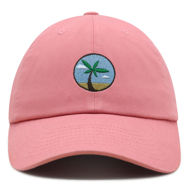 Oasis Palm Tree Premium Dad Hat Embroidered Cotton Baseball Cap