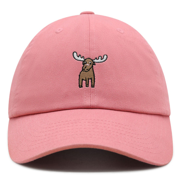 Cute Moose Premium Dad Hat Embroidered Cotton Baseball Cap Animal