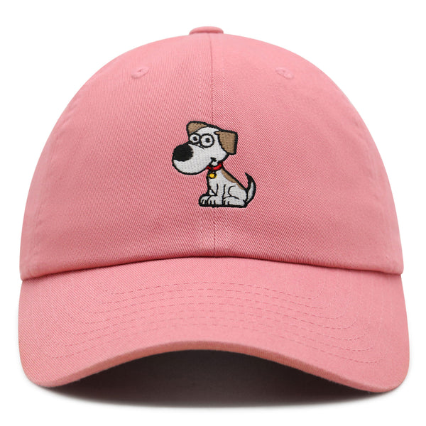 Dog with Red Collar Premium Dad Hat Embroidered Cotton Baseball Cap Cartoon Puppy