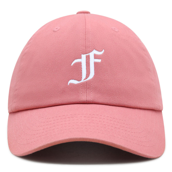 Old English Letter F Premium Dad Hat Embroidered Cotton Baseball Cap English Alphabet