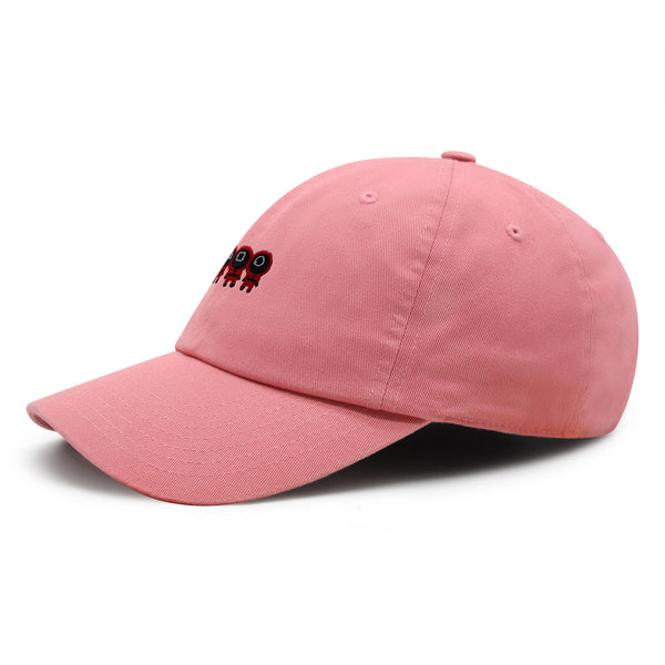 Squid Character Premium Dad Hat Embroidered Baseball Cap Game Red Uniform