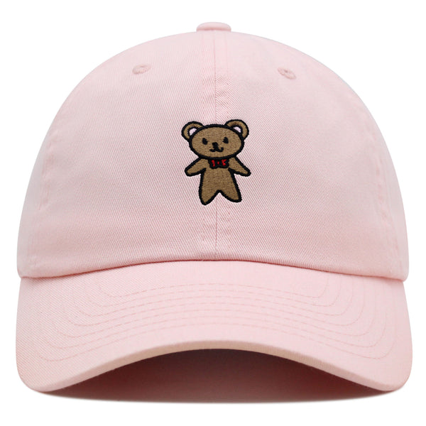 Teddy Bear Premium Dad Hat Embroidered Baseball Cap Ribbon Brown