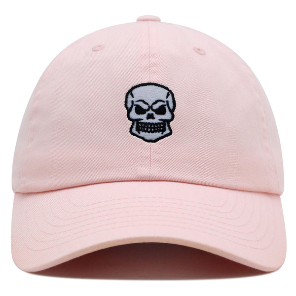 Skull Front View Premium Dad Hat Embroidered Baseball Cap Grunge