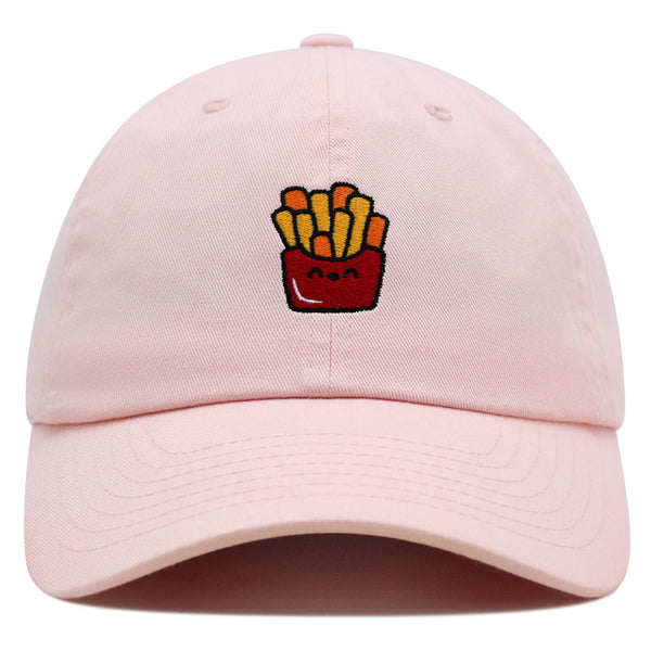 Smiling French Fries Premium Dad Hat Embroidered Baseball Cap Chips Fast Food