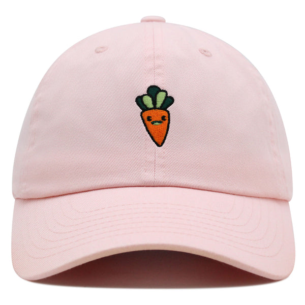 Smiling Carrot Premium Dad Hat Embroidered Baseball Cap Vegetable Vegan