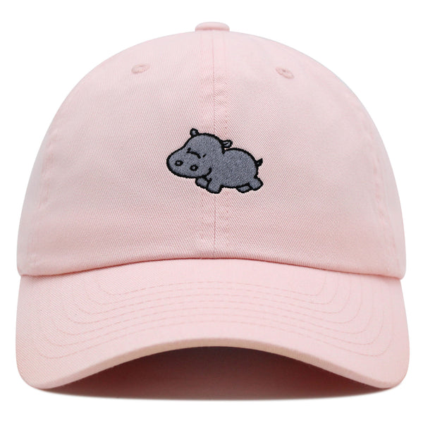 Cute Hippo Premium Dad Hat Embroidered Baseball Cap Hippopotamus Zoo