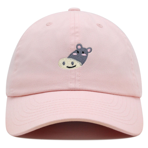 Cute Hippo Face Premium Dad Hat Embroidered Baseball Cap Zoo Hippopotamus