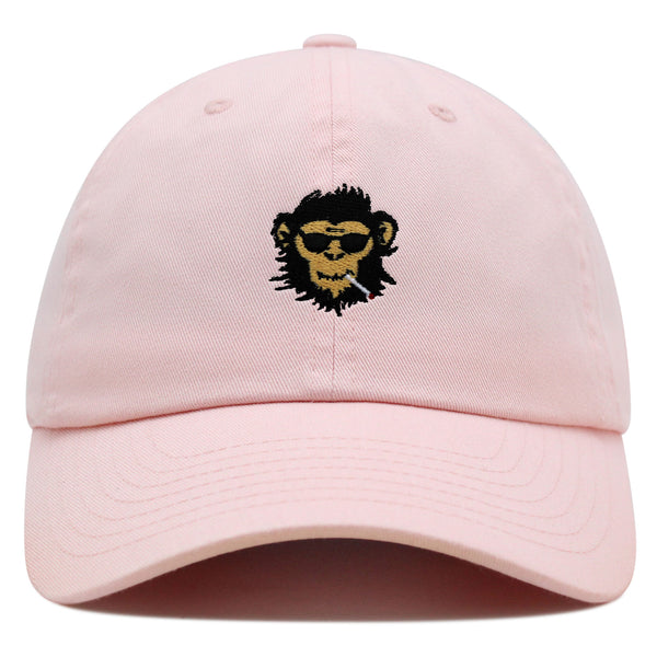 Smoking Monkey Premium Dad Hat Embroidered Baseball Cap Wild Animal Funny