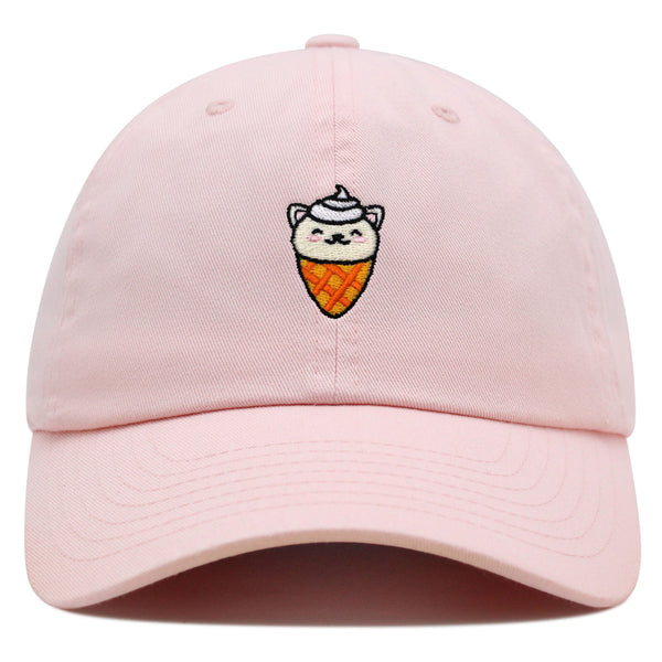 Ice Cream Cat Premium Dad Hat Embroidered Baseball Cap Ice Cream Foodie