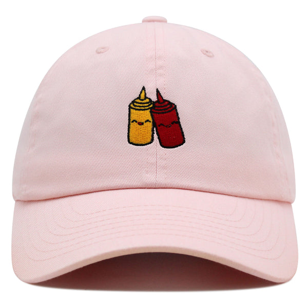 Ketchup and Mustard Premium Dad Hat Embroidered Baseball Cap Foodie Sauces Ketchut Mustard