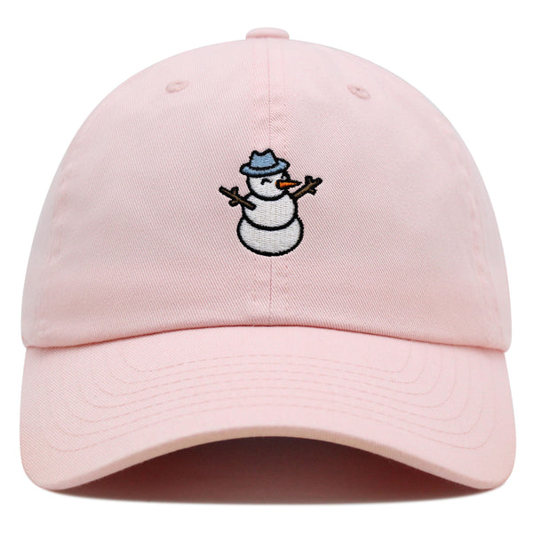 Snowman Premium Dad Hat Embroidered Baseball Cap Winter Snow