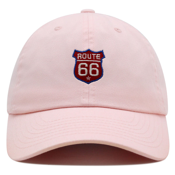 Route 66 Premium Dad Hat Embroidered Baseball Cap Roadtrip Highway 66