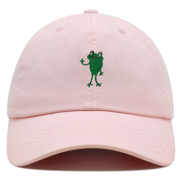 Frog Hi! Premium Dad Hat Embroidered Baseball Cap Cute