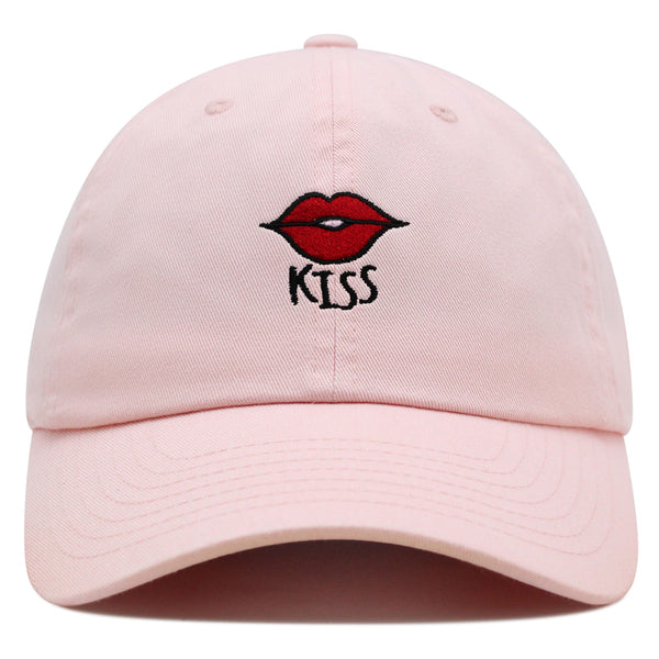 Kiss Lips Premium Dad Hat Embroidered Baseball Cap Love Red