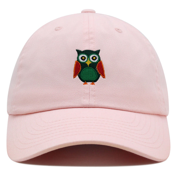 Owl Premium Dad Hat Embroidered Baseball Cap Bird Green