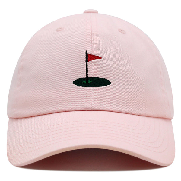 Golf Cup Premium Dad Hat Embroidered Baseball Cap Golf Ball Hole Flagstick Pin