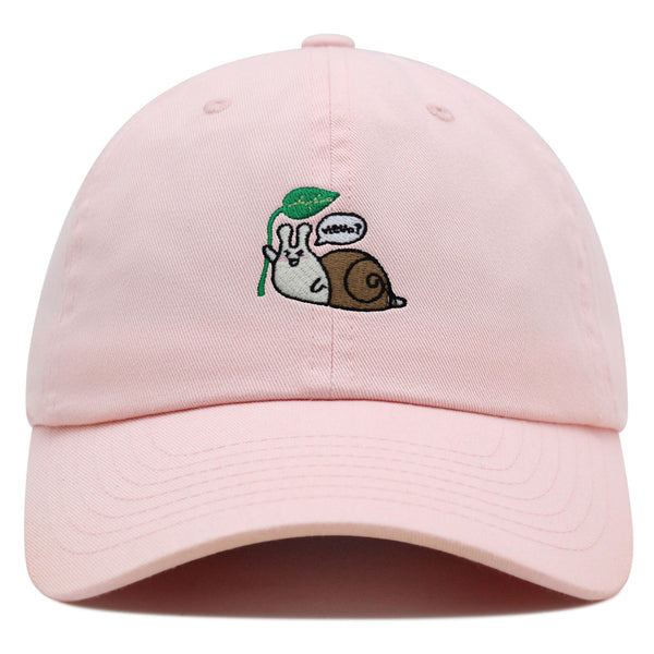 Hello Snail Premium Dad Hat Embroidered Baseball Cap Cute Character