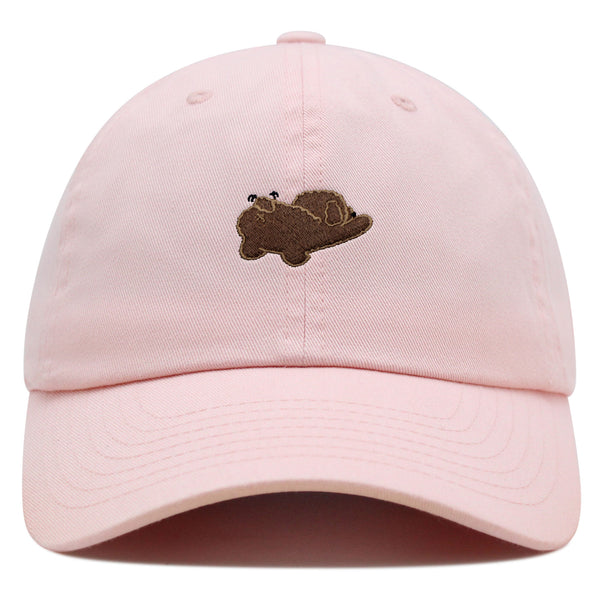 Stretching Marie Premium Dad Hat Embroidered Baseball Cap Dog Puppy