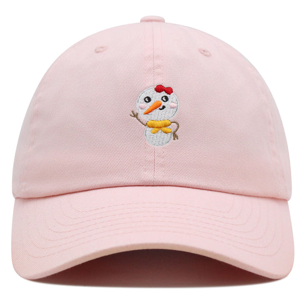 Snowman Premium Dad Hat Embroidered Baseball Cap Winter Snow