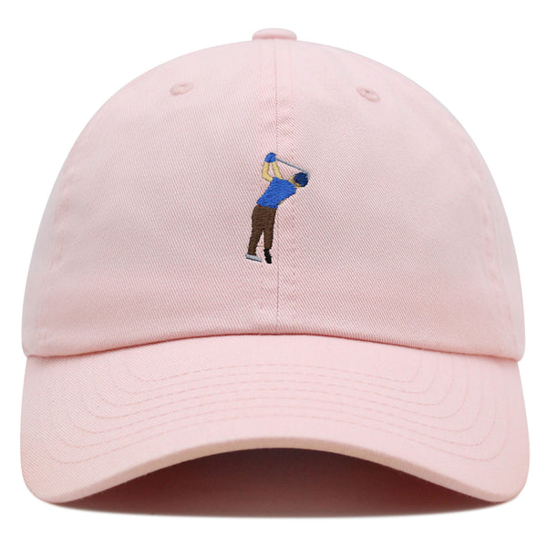 Golfer Premium Dad Hat Embroidered Baseball Cap Gold Swing