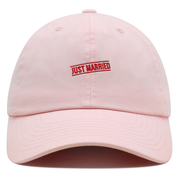 Just Married Premium Dad Hat Embroidered Baseball Cap Stamp